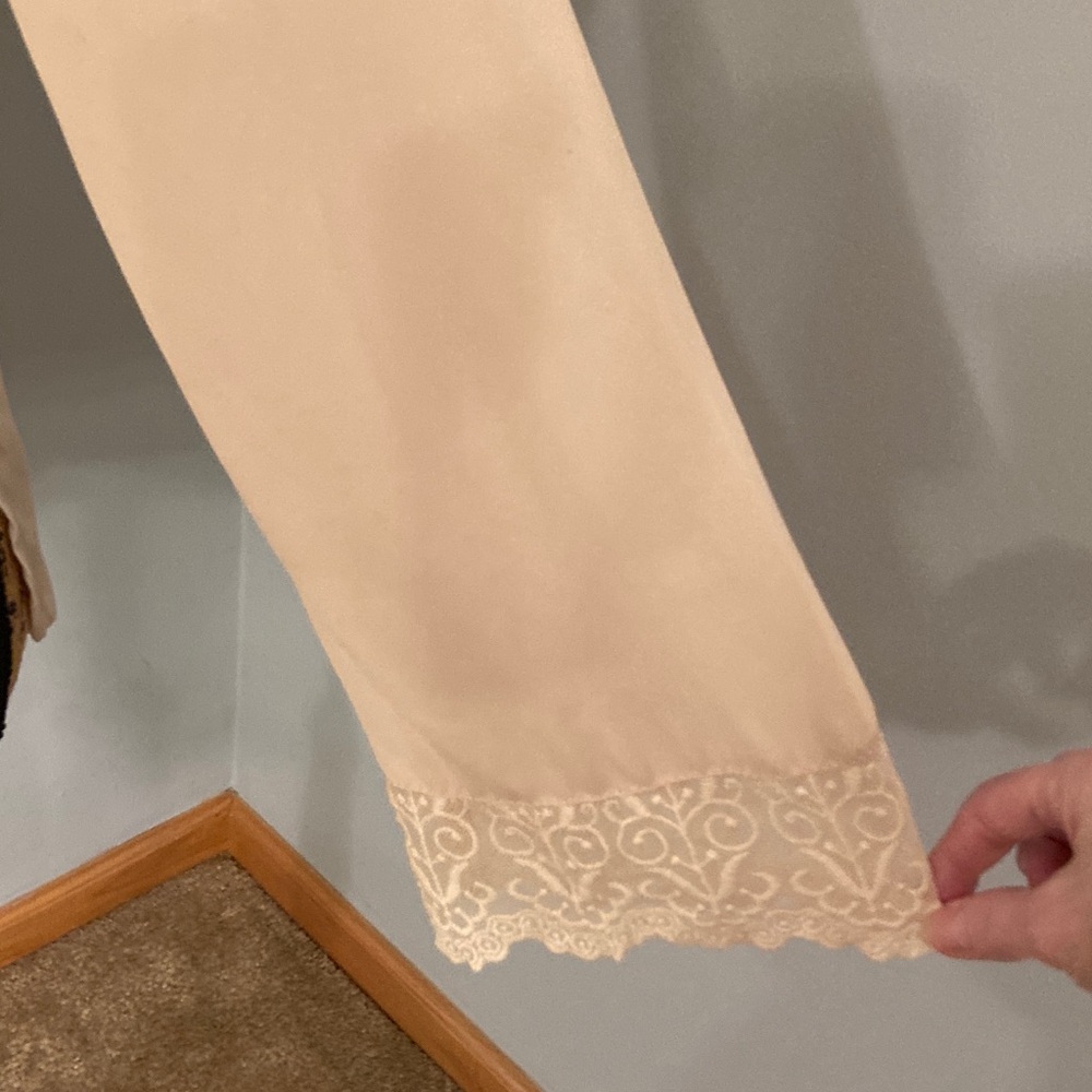 Jealous Tomato Tan Semi-Sheer Wrap Blouse with Lace Cuffs Women Size Small - Picture 2 of 11